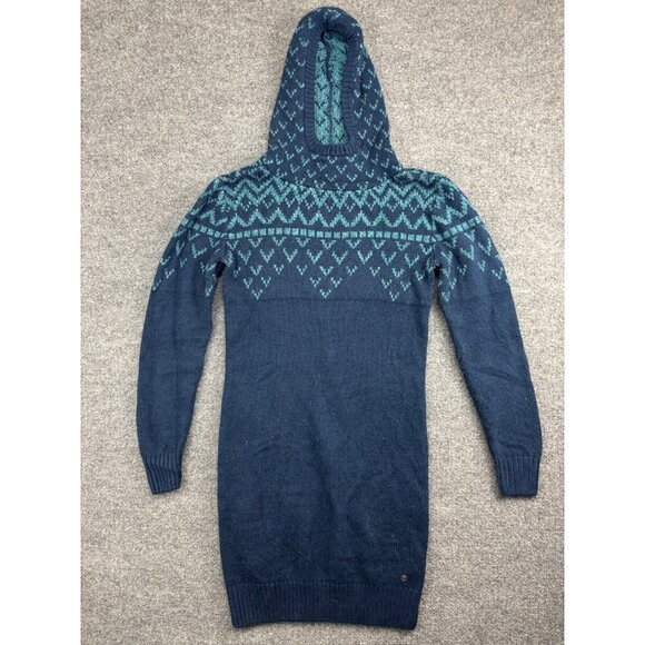 adidas Dresses & Skirts - Adidas Neo Sweater Dress Women's S Blue Nordic Knit Hoodie Long Sleeve Pullover